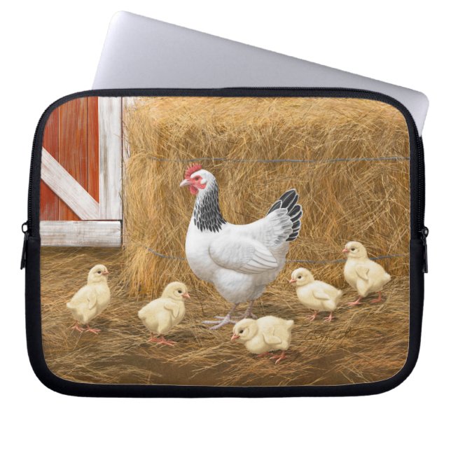 Sussex Chicken Mamma Hen och Chickar Laptop Fodral (Framsidan)