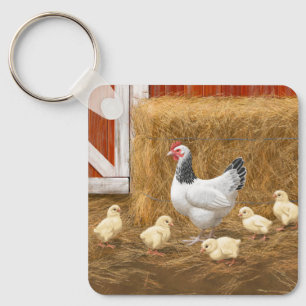 Sussex Chicken Mamma Hen och Chickar Nyckelring
