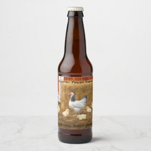 Sussex Chicken Mamma Hen och Chickar Ölflaska Etikett