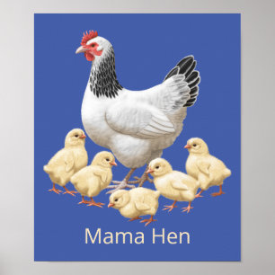 Sussex Chicken Mamma Hen och Chickar Poster