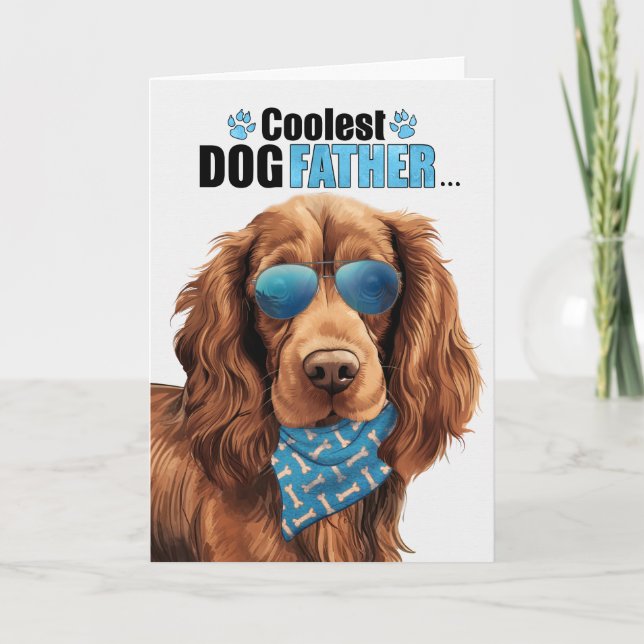 Sussex Spain Hund Coolest Pappa Fars dag Helgkort (Framsida)