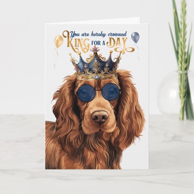Sussex Spain Hund Kung för Day Funny Birthday Kort (Framsida)