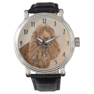 Sussex Spain Painting - Cute Original Hund Art Armbandsur