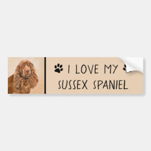 Sussex Spain Painting - Cute Original Hund Art Bildekal
