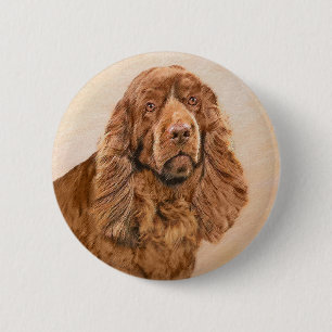 Sussex Spain Painting - Cute Original Hund Art Knapp