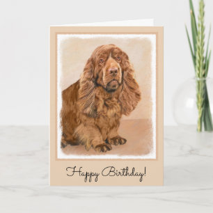 Sussex Spain Painting - Cute Original Hund Art Kort