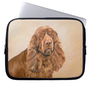 Sussex Spain Painting - Cute Original Hund Art Laptop Fodral