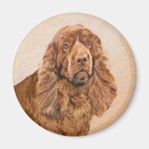 Sussex Spain Painting - Cute Original Hund Art Magnet