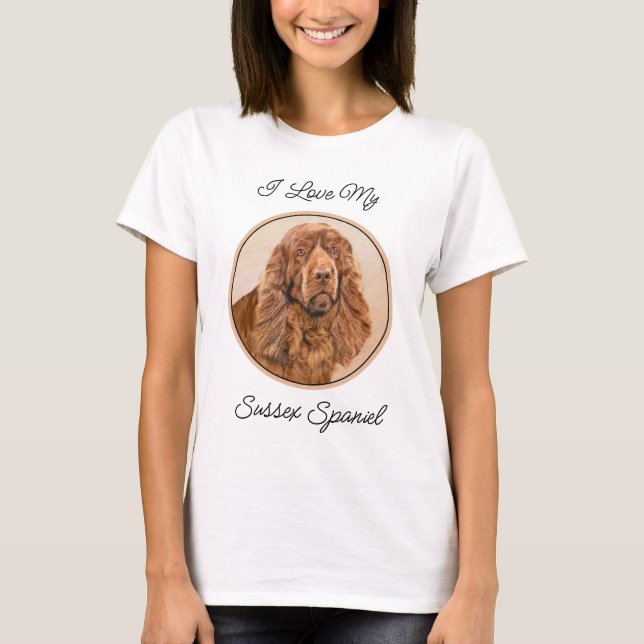 Sussex Spain Painting - Cute Original Hund Art T Shirt (Framsida)