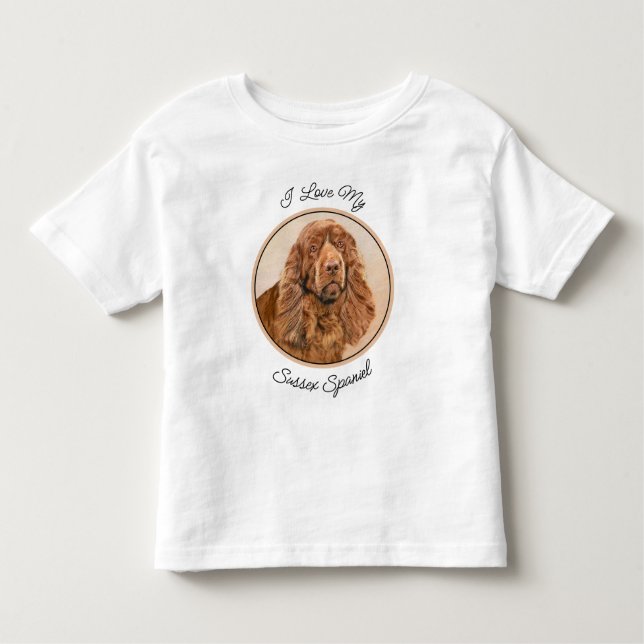 Sussex Spain Painting - Cute Original Hund Art T Shirt (Framsida)