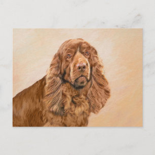 Sussex Spain Painting - Cute Original Hund Art Vykort