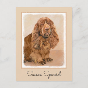Sussex Spain Painting - Cute Original Hund Art Vykort