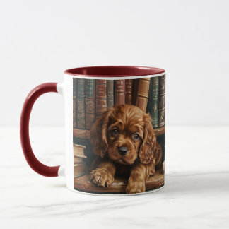 Sussex Spaniel Gamla Böcker Konst-Diverse Tvåtons Mugg