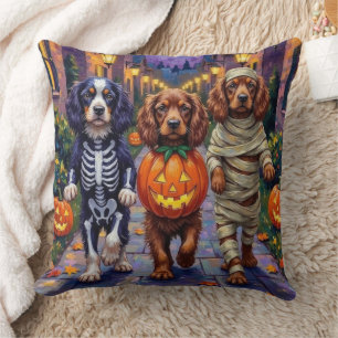 Sussex Spaniel Hundar i Halloween Kostymer Kudde