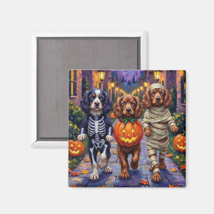 Sussex Spaniel Hundar i Halloween Kostymer Magnet