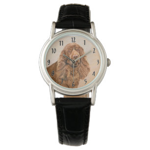 Sussex Spaniel-målning - Söt Original Hundkonst Armbandsur