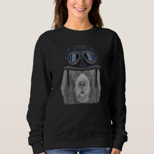 Sussex Spaniel som bär Vintage Motorcykelhjälm T Shirt