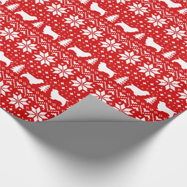 Sussex Spanska Silhouettes Hundar jul Helgdag Presentpapper (Hörn)