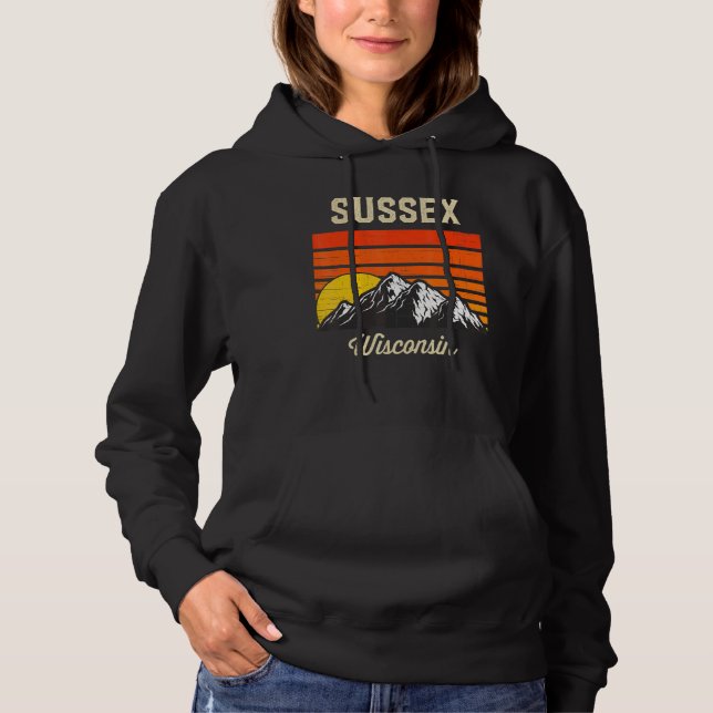 Sussex Wisconsin Retro City State Usa T Shirt (Framsida)