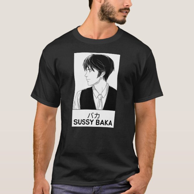 Sussy Baka Funny Meme Anime Stil  T Shirt (Framsida)