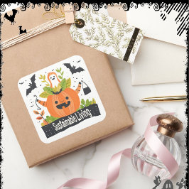 SustainableLiving | ExDesigner | Halloween Fyrkantigt Klistermärke