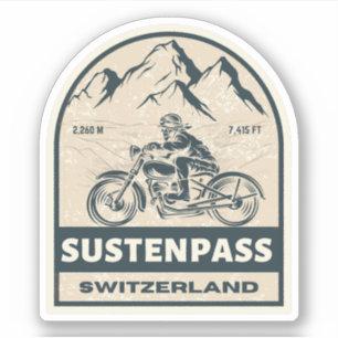 Susten Pass schweiziska-alperna motorcykeltur Klistermärken