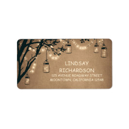 SUSTIE-adressetikett med strängen ljus mason burk Adressetikett