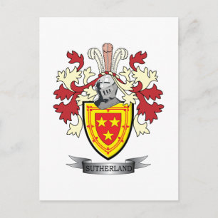 Sutherland Family Crest Jackar av Arm Vykort