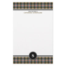 Sutherland Klan Ancient Tartan Tan Play Monogram