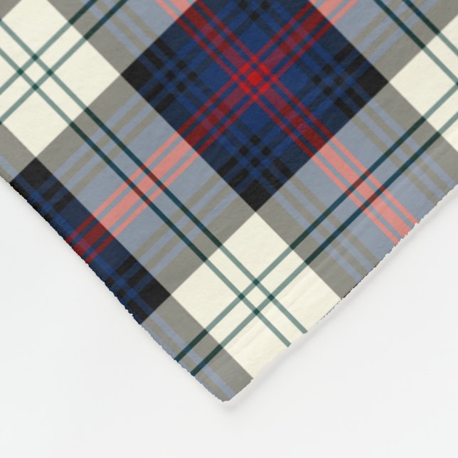 Sutherland Klan Dress Tartan Blue and White Play Fleecefilt (Hörn)