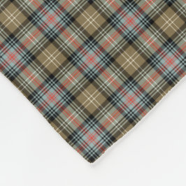 Sutherland Klan Tan och Black Ancient Tartan Fleecefilt