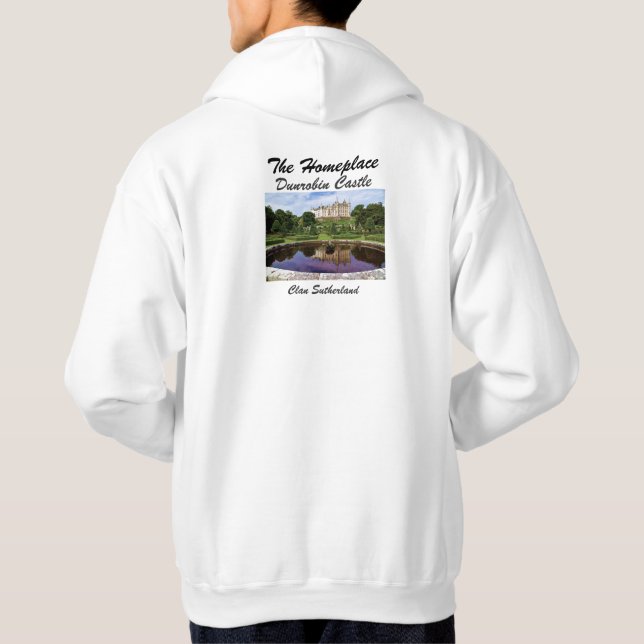 Sutherland Klans Dunrobin Castle Fontän Photo Sweatshirt Med Luva (Baksida)