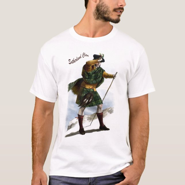 Sutherland klanTartan - Sutherland familj Tee (Framsida)