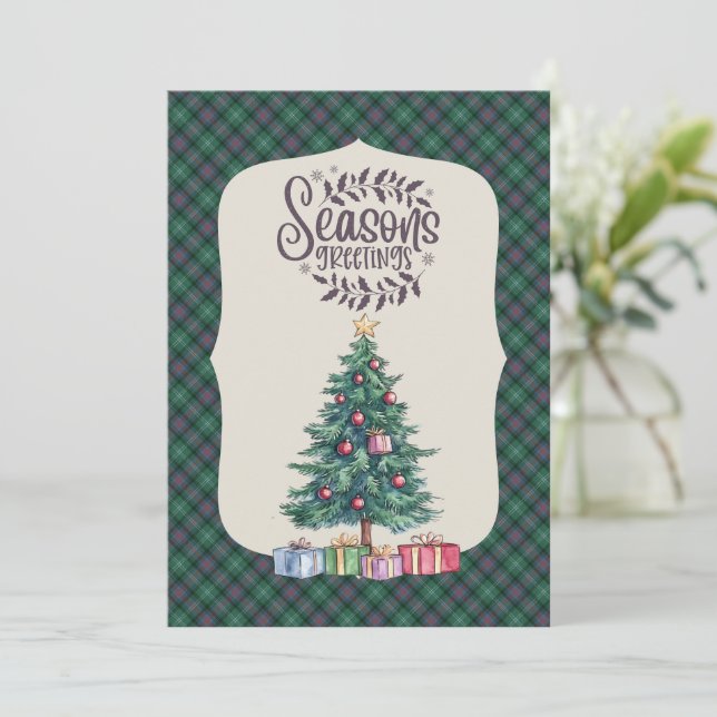 Sutherland Old Ancient Scottish Tartan Jul Julkort (Stående Fram)