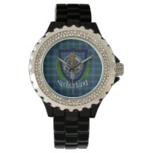 Sutherland Scottish Clan Tartan & Crest