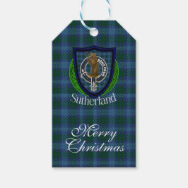 Sutherland skotska klan tartan & vapen presentetikett