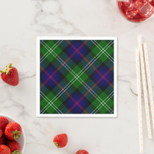 Sutherland-tartan blågrön rutig pappersservett