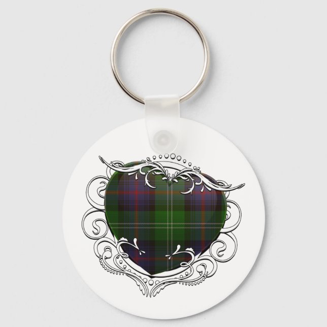 Sutherland Tartan Heart Nyckelring (Framsida)
