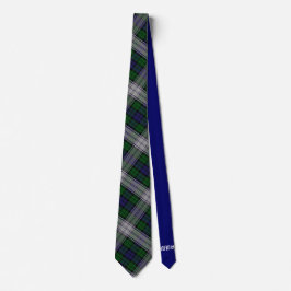 Sutherland Tartan & Solid Blue Monogram Neck Tie Slips