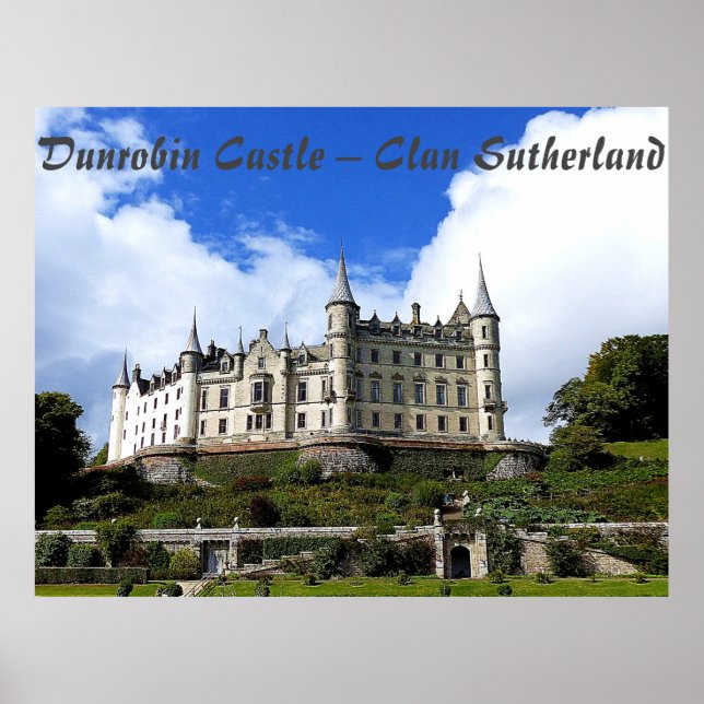 Sutherlands Dunrobin Castle Elegant Photo Poster (Framsidan)