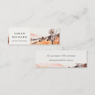 Sutle Blush Orange Akvarell Skogsberg Mini Visitkort