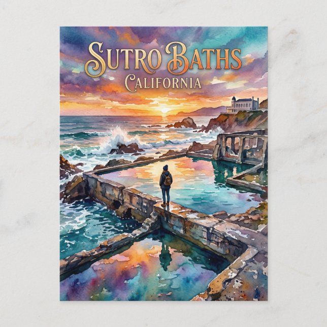 Sutro Baths Kalifornien Vykort (Framsida)