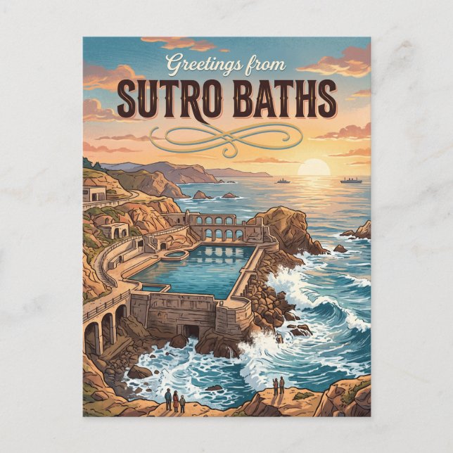 Sutro Baths Kalifornien Vykort (Framsida)