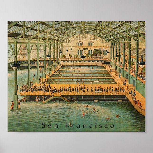 Sutro Baths Pavilion San Francisco 1885 Victorian  Poster (Framsidan)