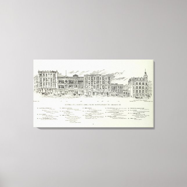 Sutter North Montgomery och Kearny Canvastryck (Framsida)