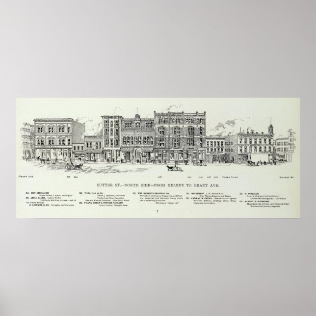 Sutter North Side Kearny och Grant Poster (Framsidan)