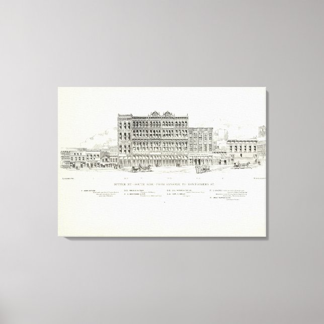 Sutter South Sansome och Montgomery Canvastryck (Framsida)