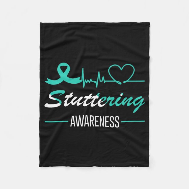 Suttering Awareness Butterfly Teal Ribbon Heartbe Fleecefilt (Framsidan)