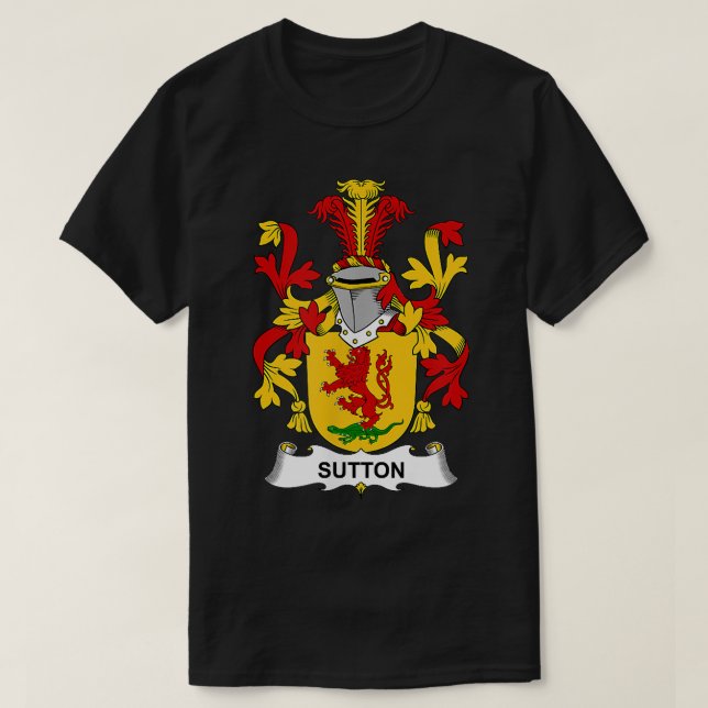 Sutton Jackar Arm Family Crest T Shirt (Design framsida)