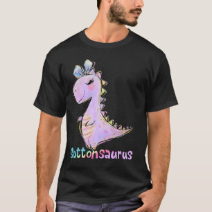 Sutton Namn Shirt Girl Dinosaur Födelsedagsfest Su T